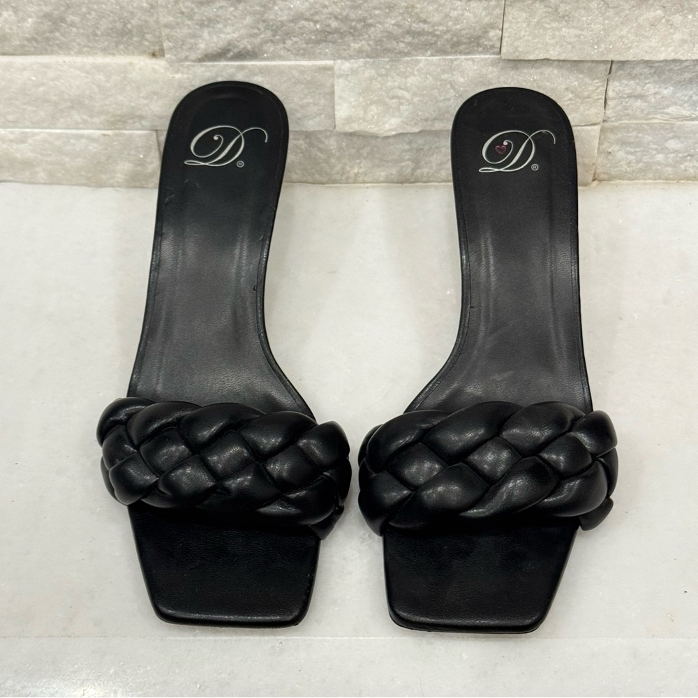 Elegant Black Women's Slide Sandals low heel